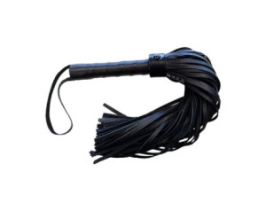 Rouge Long Leather Flogger Black W/Acces