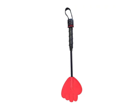 Rouge Mini Leather Hand Riding Crop Red