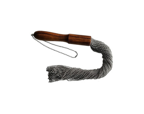 Rouge Beaded Metal Flogger Silver
