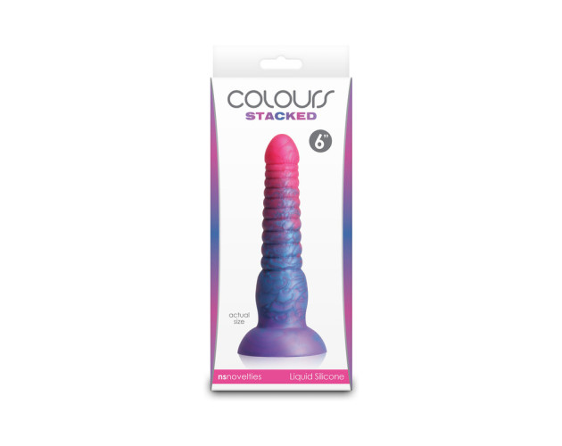 Colours Stacked 6in Dildo Pink/Blue