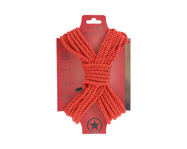 Ouch! Bondage Rope 10m Nylon Red
