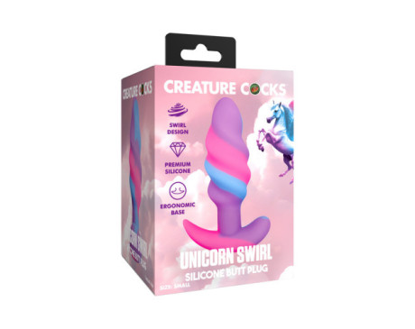 Creature Cocks Unicorn Swirl Sili Plug S