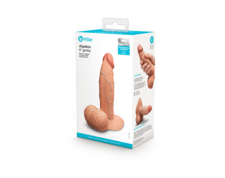 b-Vibe Slipskin Dildo 6in Girthy Mocha