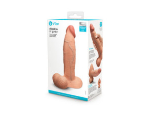 b-Vibe Slipskin Dildo 9in Girthy Mocha