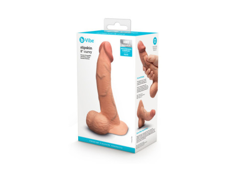 b-Vibe Slipskin Dildo 8in Curved Mocha