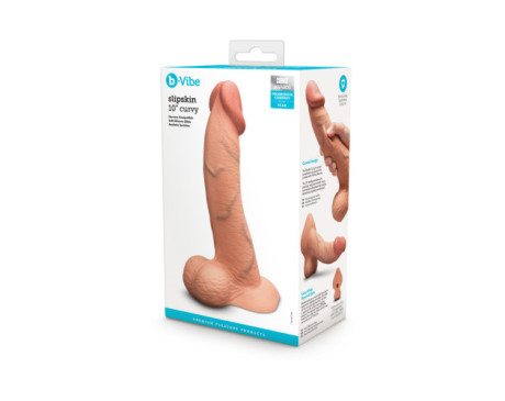 b-Vibe Slipskin Dildo 10in Curved Mocha