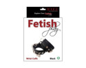 Rouge Fetish Play Vegan Wrist Cuffs Blac
