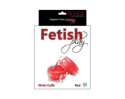 Rouge Fetish Play Vegan Wrist Cuffs Red