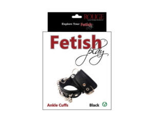 Rouge Fetish Play Vegan Ankle Cuffs Blac