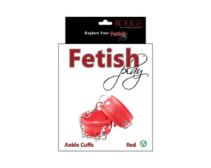 Rouge Fetish Play Vegan Ankle Cuffs Red