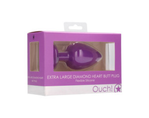 Ouch Flexible Diamond Heart Plug Pur XL