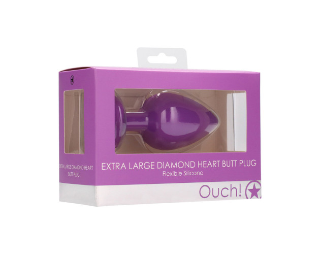 Ouch Flexible Diamond Heart Plug Pur XL