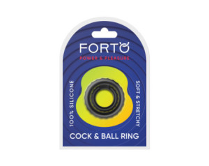 Forto F-43: Tiered Cock & Ball Ring Blk