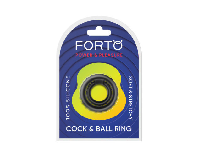 Forto F-43: Tiered Cock & Ball Ring Blk