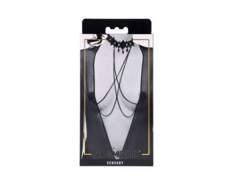SS S&M Lace Collar with Nipple Ties