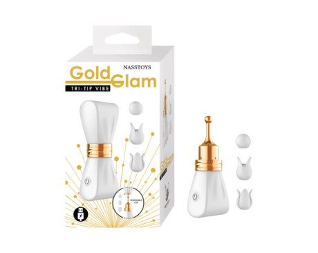 Gold Glam Tri-Tip Vibe White