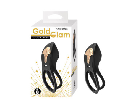 Gold Glam Cockring Black