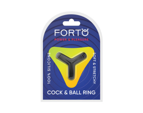Forto F-59: Tri Cock & Ball Ring Black