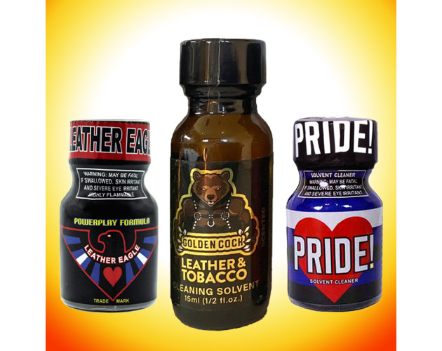 Leather Collection: Golden Cock Leather & Tobacco 15ml + Leather Eagle 10ml + Leather Pride 10ml