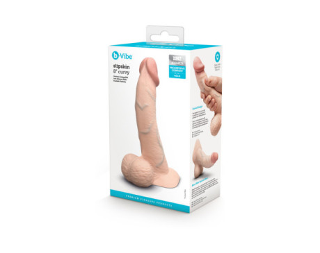 b-Vibe Slipskin Dildo 8in Curved Cream