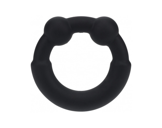 LEVELZ Metal & Silicone Cock Ring Black LEVELZ Metal & Silicone Cock Ring Black