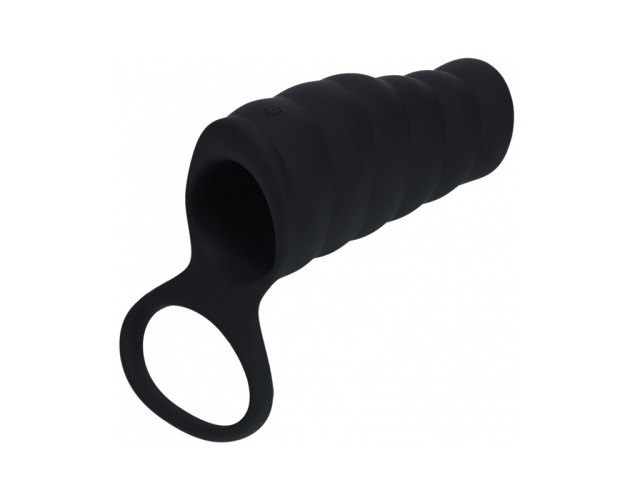 LEVELZ Vibrating Rib Sleeve&Ball Ring Bk LEVELZ Vibrating Rib Sleeve&Ball Ring Bk