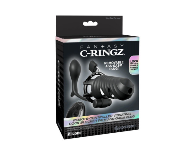 FCR Remote Vib Cock Block w/Ass-Gasm Bk FCR Remote Vib Cock Block w/Ass-Gasm Bk