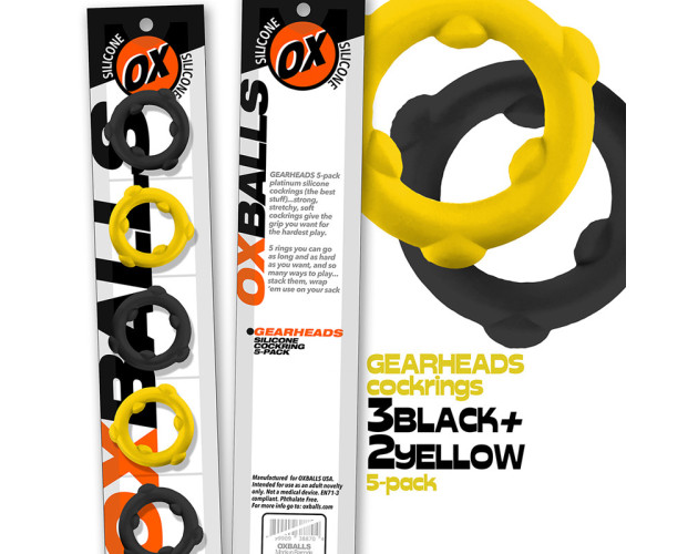 Oxballs Gearheads 5pk SpinnerRing Yel/Bk