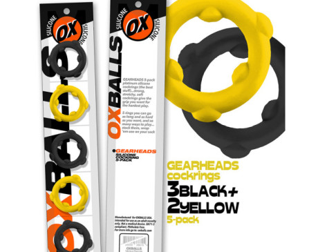 Oxballs Gearheads 5pk SpinnerRing Yel/Bk
