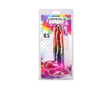 Crystal Jellies 8.5in RealCockBalls Rbow Crystal Jellies 8.5in RealCockBalls Rbow