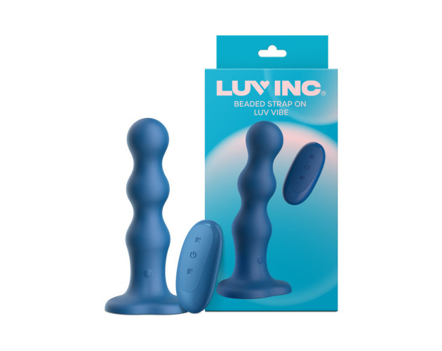Luv Inc Bs38: Beaded StrapOn Luv Vib Blu