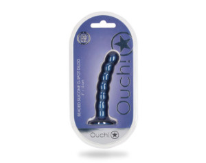 Ouch Beaded Sili 5in GSpot MetBlu