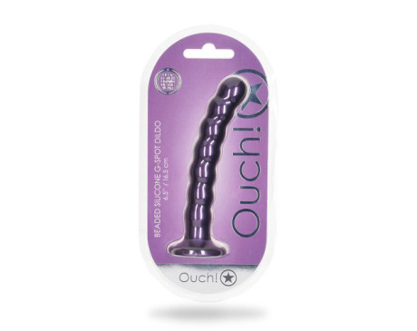 Ouch Beaded Sili 6.5in GSpot MPur
