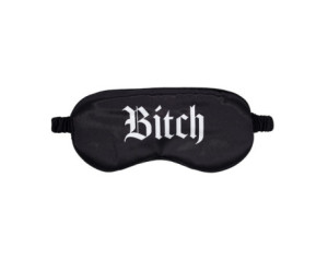 Ouch! Bitch Printed Mask Satin Black