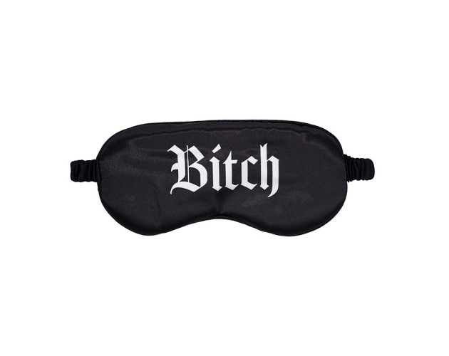 Ouch! Bitch Printed Mask Satin Black