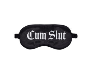 Ouch! Cum Slut Printed Mask Satin Black