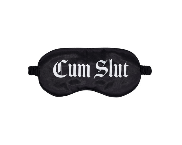 Ouch! Cum Slut Printed Mask Satin Black