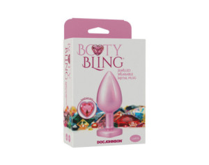 Booty Bling Heart DiamondMetalPlug Pk L