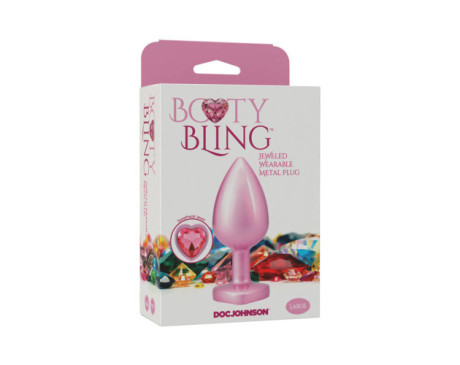 Booty Bling Heart DiamondMetalPlug Pk L