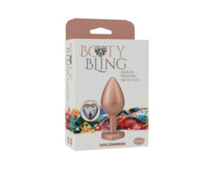 Booty Bling Heart DiamondMetalPlug Gd M