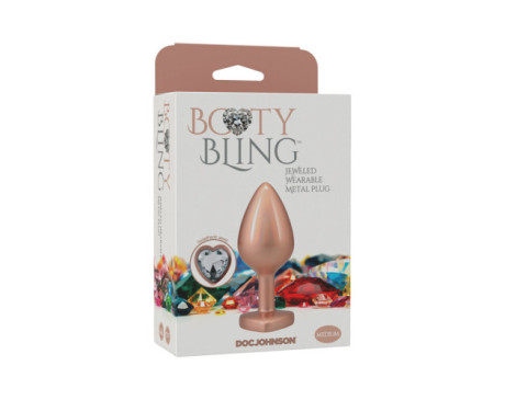 Booty Bling Heart DiamondMetalPlug Gd M