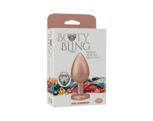 Booty Bling Heart DiamondMetalPlug Gd L