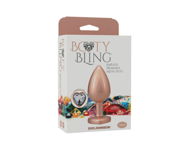 Booty Bling Heart DiamondMetalPlug Gd L