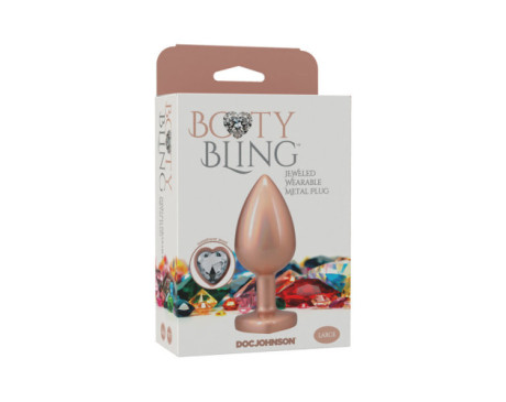 Booty Bling Heart DiamondMetalPlug Gd L