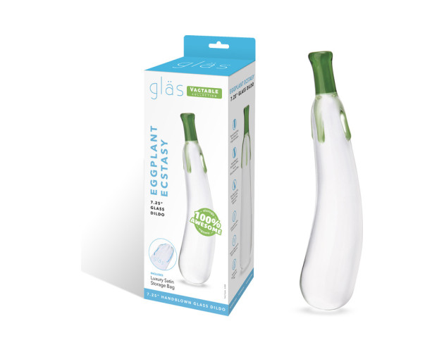 Glas Eggplant Ecstasy 7.25in Glass Dildo