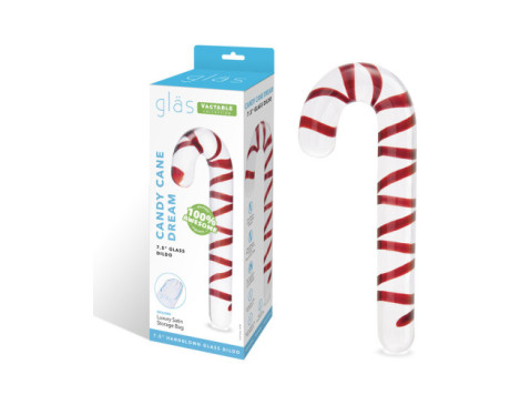 Glas Candy Cane Dream 7.5in Glass Dildo