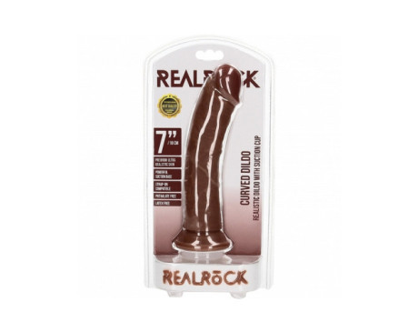 RealRock 8in Cock Curved Brown