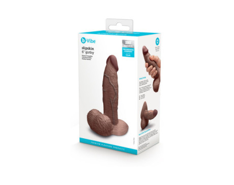b-Vibe Slipskin Dildo 6in Girthy Brown