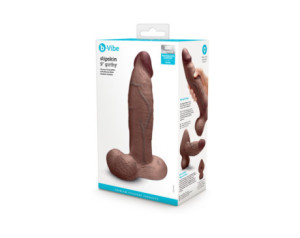 b-Vibe Slipskin Dildo 9in Girthy Brown