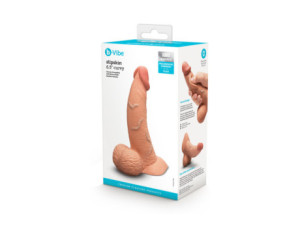 b-Vibe Slipskin Dildo 6.5in Curved Mocha